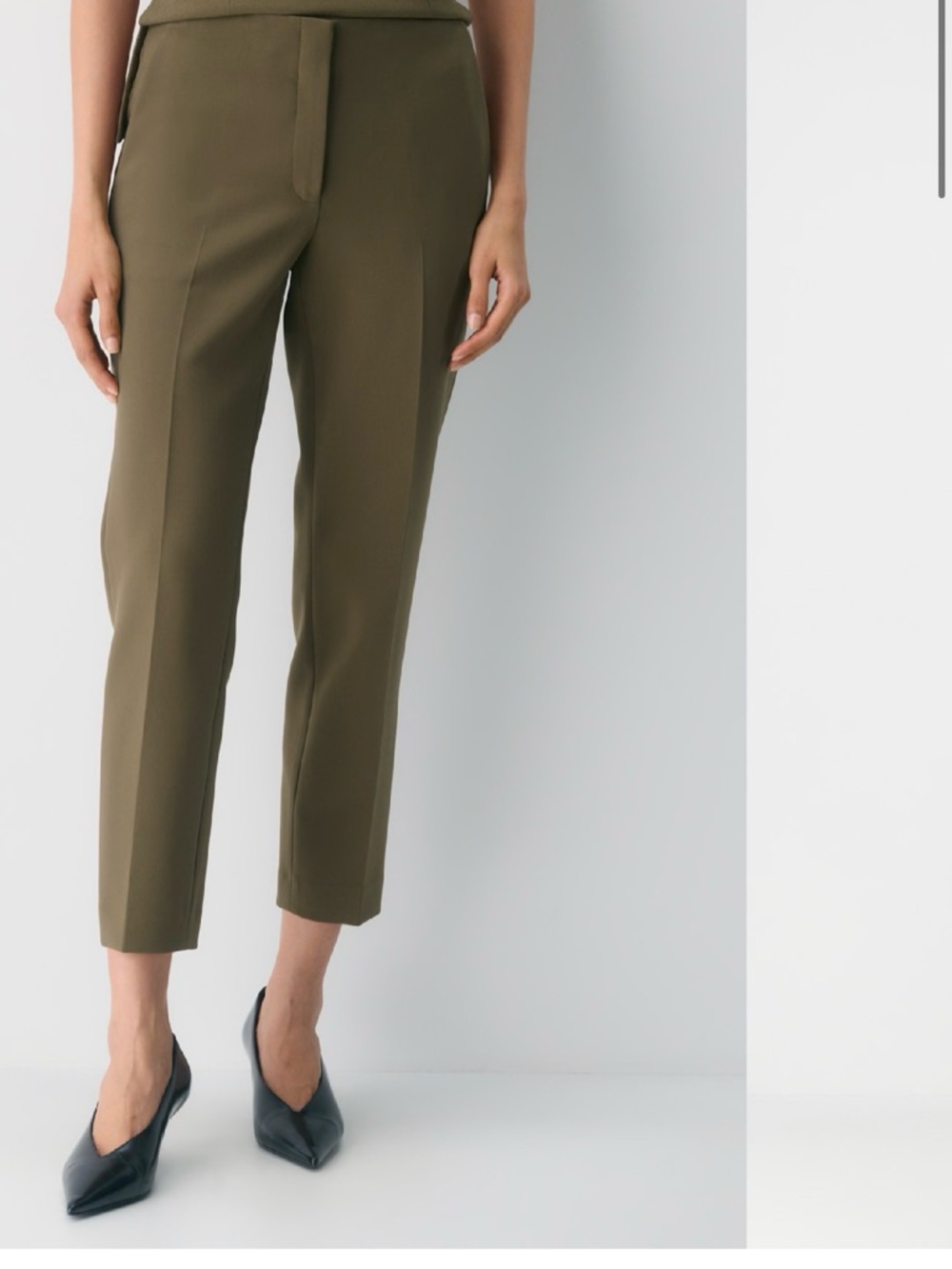 Babaton Olive Cropped Markova Tailored Pants